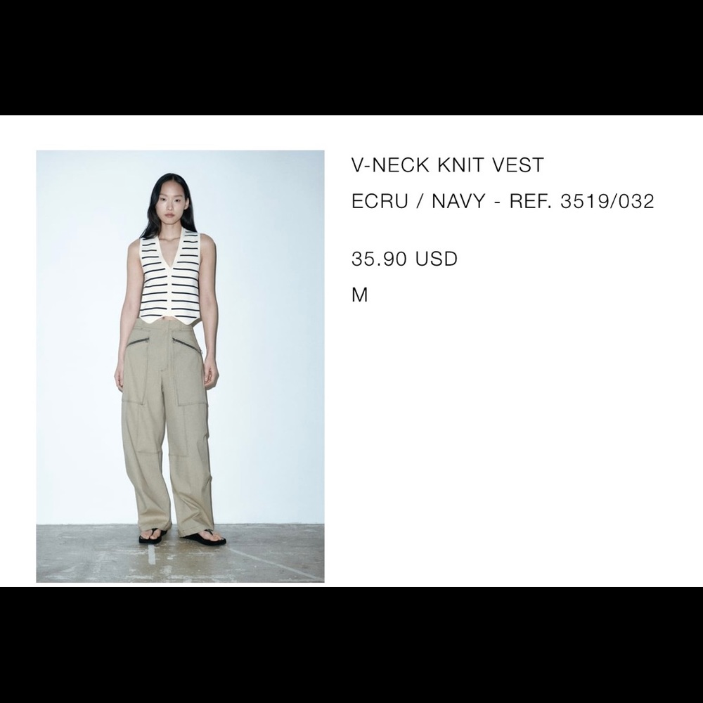 New without tags never been worn Zara striped vest  2023 size medium
